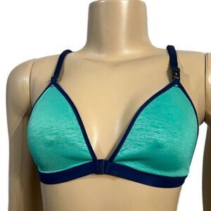 Victorias Secret Supersoft Unlined Strappy back bralette bra front closure green